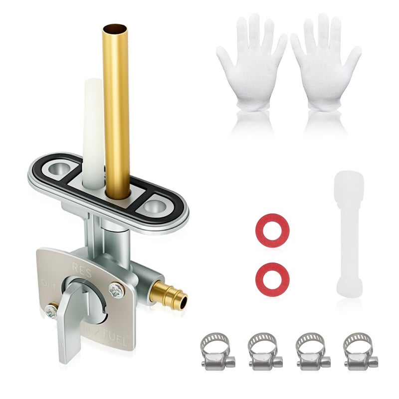 Triumilynn Fuel Petcock Valve Fits Kawasaki Suzuki Yamaha, Bayou 220 250 300 400 KLF220 KLF250 KLF300, Prairie 300 360 400, King Quad 300 LT80 LTZ250, TTR90 TTR125 TTR225 YZ125 YZ250 YFM250 YFM350 and More - Image 1